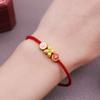 New Year Four-Leaf Clover Red String Bracelet: Personalized Zodiac Charm for Safety and Joy.