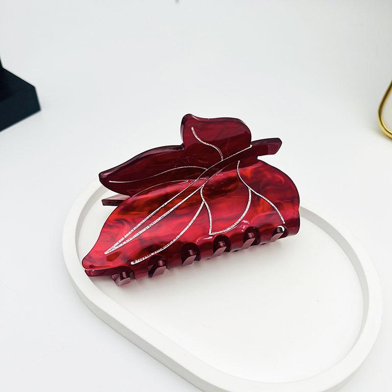 1pc New Maple Leaf Claw, Internet Celebrity, Rural Style, Cute, Sweet, Elegant, Versatile, Shark Clip Hairpin