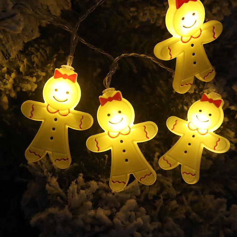 

Gingerbread Man LED String Lights - Festive Indoor Christmas & New Year Decoration with Colorful Battery-Powered LEDs 1.5m 10 LED Battery