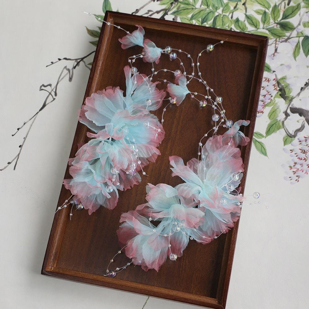 Flower Hair Clips Forks Chinese Hanfu Hair Accessories for Women Hairpin Fork Handmade Vintage Wedding Hair Jewelry Retro Crowns for Girl and Women