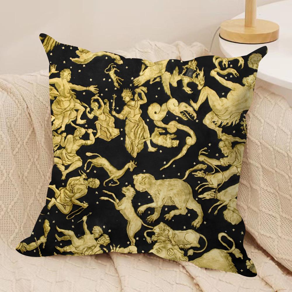 EnglandAbstract Art Figure Cushion Cover Silky Short Plush Double-Sided Printed Pillow Case for Sofa All Seasons Home Decor Gift