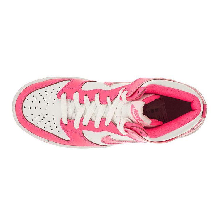 Nike Dunk High Wygodne Wszechstronne Antypoślizgowe Wytrzymałe Wysokie Buty Skateboardowe Damskie Trampki Różowo-Białe 308319-127