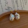 14K Gold Filled Large Baroque Pearl Dangle Earrings with 925 Sterling Silver Needle
