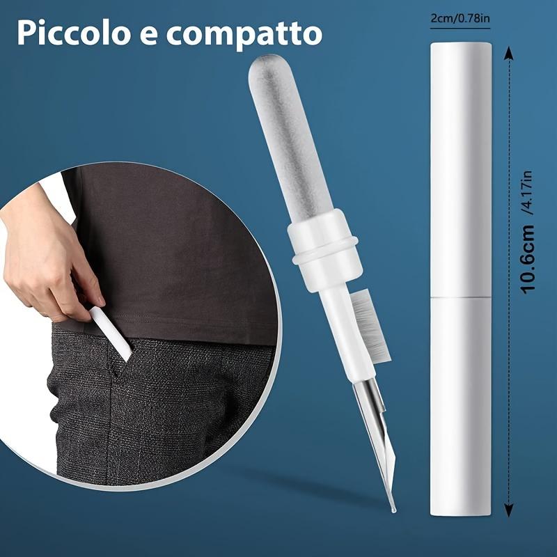 Durable ABS Wireless Earbud Cleaning Pen with Precision Brush - Ideal for Earphones, Keyboards & More, Includes Replacement Tips, Earbuds Wireless
