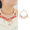 Stylish Cherrys Pendant Necklace With Double Layer Tassels Designs Decoration for Elegant Look Styles Daily Use