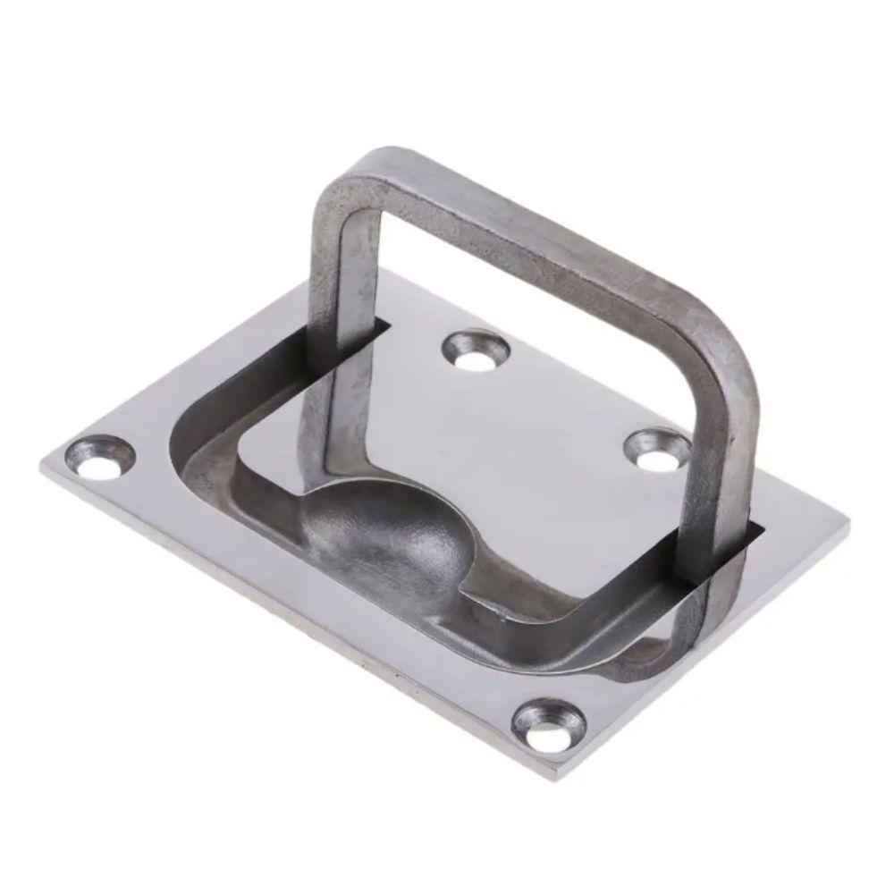Mirror Finish Marine Hardware Square Shape Boat Hardware Floor Buckle Yacht Accessories  Deck Cover