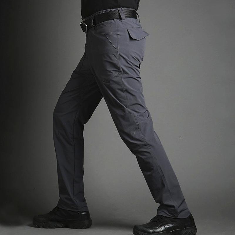 New Mens Quick Drying Al Pants Multiple Pocket Elasticity Urban Commuter Tacitcal Trousers Men Slim Fat Cargo Pants