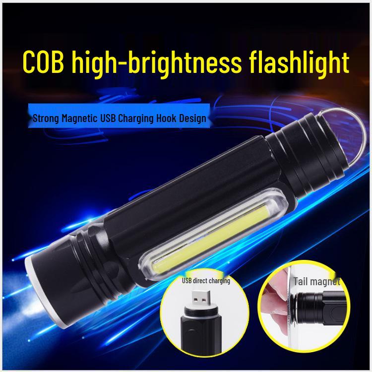 Rechargeable High-Brightness Mini Flashlight – Portable, Multifunctional, Super Bright, Long-Range for Home, and Outdoor Use.