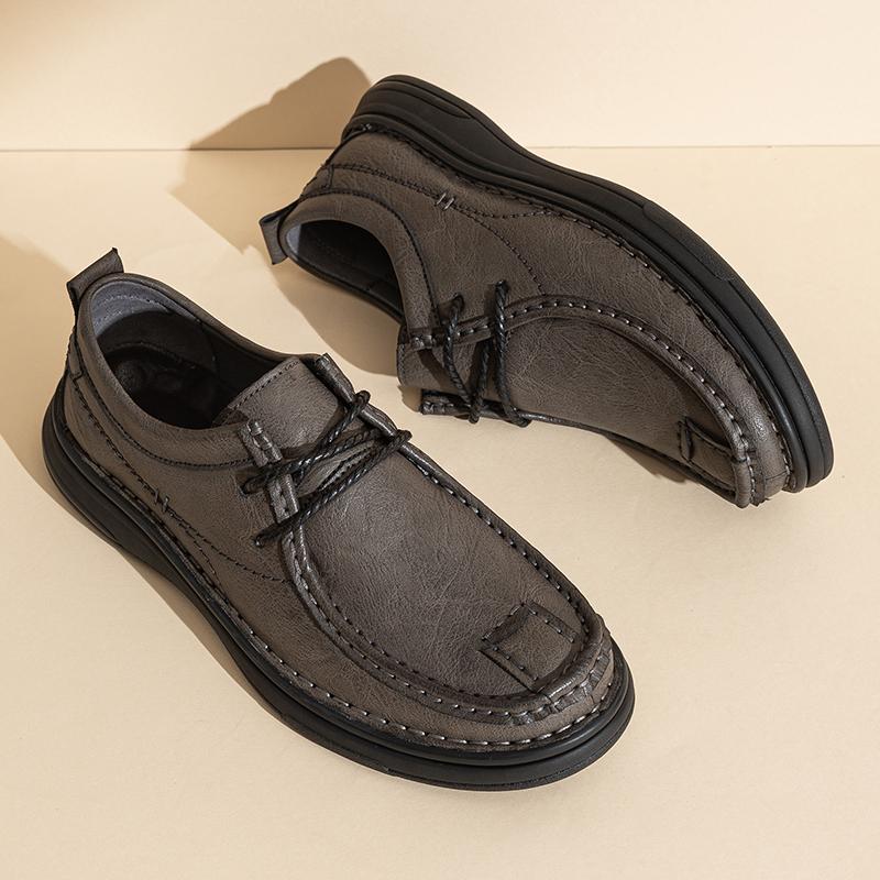 

Мужская кожаная обувь на шнуровке, повседневные кроссовки, балетки, обувь для ходьбы 40 серый