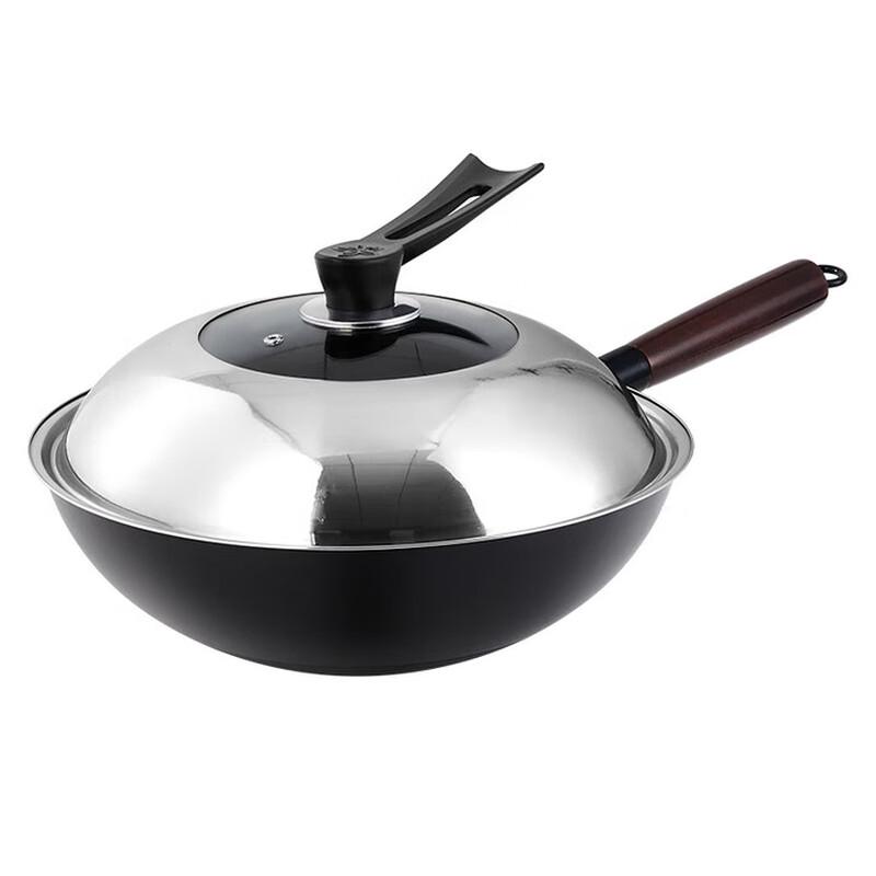 

Zhangqiu Cast Iron Non-stick Wok with Lid