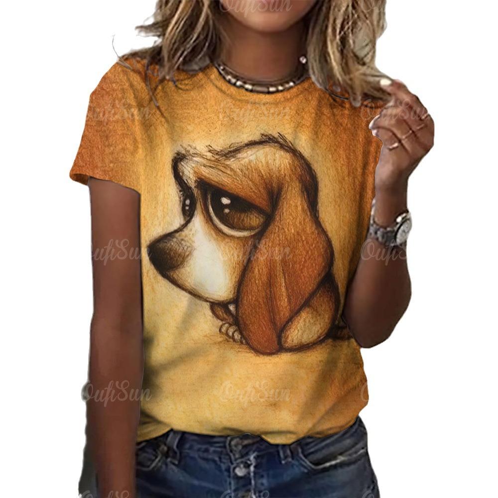 Women's 3D Cat Printed Summer New Top T-shirt