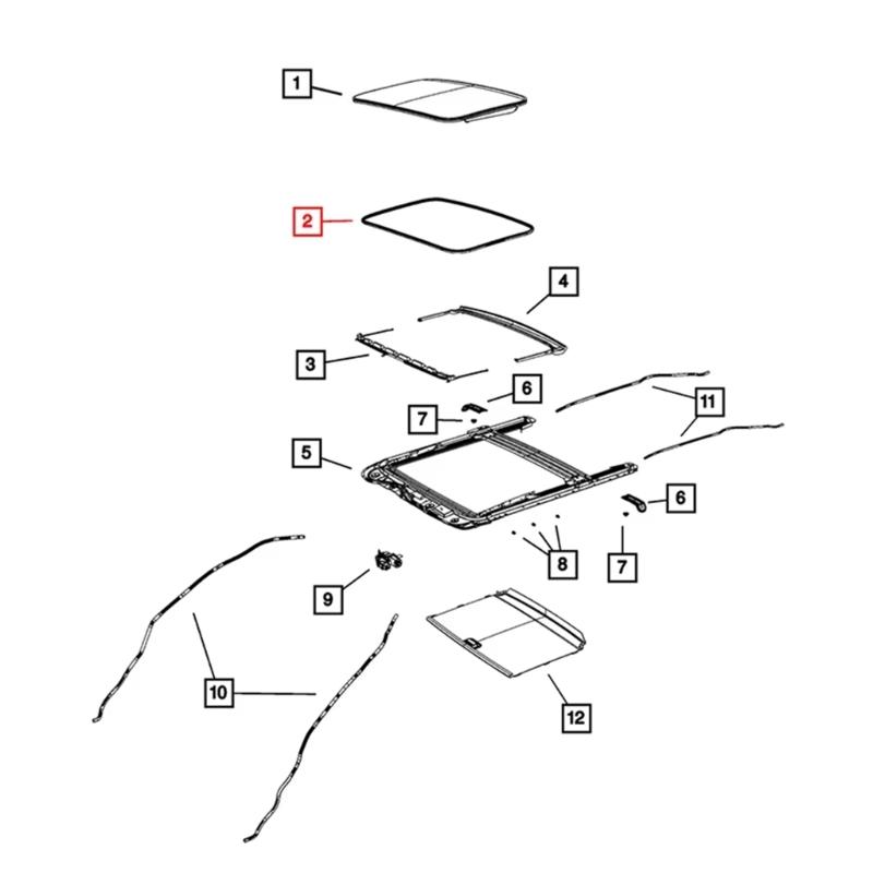 Replacement Sunroof Weather Rubber Seal Strips Gasket Wind Noise Reduction For 05183172AC 5183172AA 5183172AB AP372047