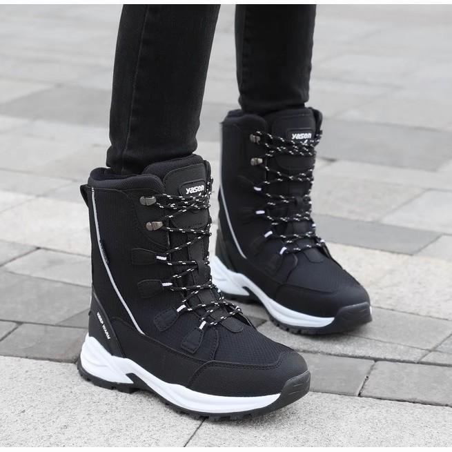 Women's Winter Thickened Padded Waterproof Comfortable Warm Anti Cold Lightweight Hiking Waterproof Non-slip Thick Sole Snow Boots