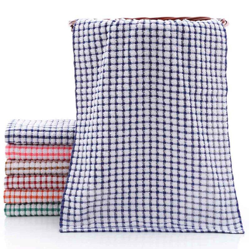 

1 шт. хлопковое кухонное чайное полотенце впитывающее для общественного питания ресторанная ткань чистые полотенца для посуды кухонные чистящие средства 1 синий