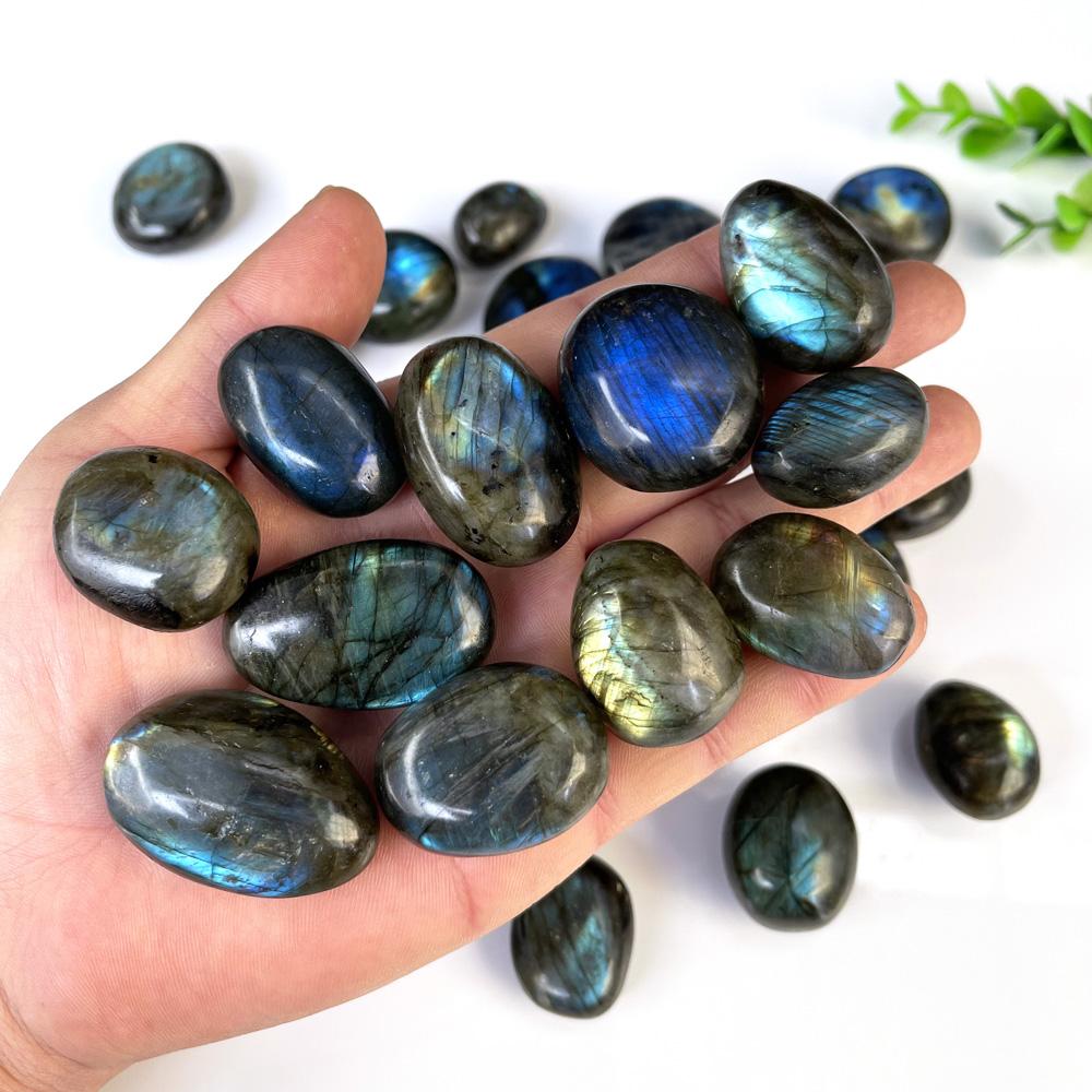 Polished Labradorite Stones Natural Blue Flash Tumbled Crystals for Home Decor Gift