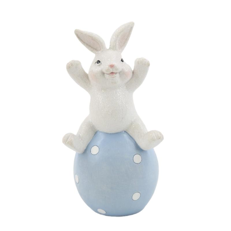 Пасхальные Яйца Статуэтка Кролика Полки Декор Акцент,Пасхальный Декор Фигурка Настольный Домашний Декор Пасхальный Декоративный Объект синий