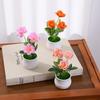 1Pcs Artificial Potted Plant Decoration 14cm Fake Plant Ornament for Home Table Bedroom Decor DIY Crafts Ornament Accessories