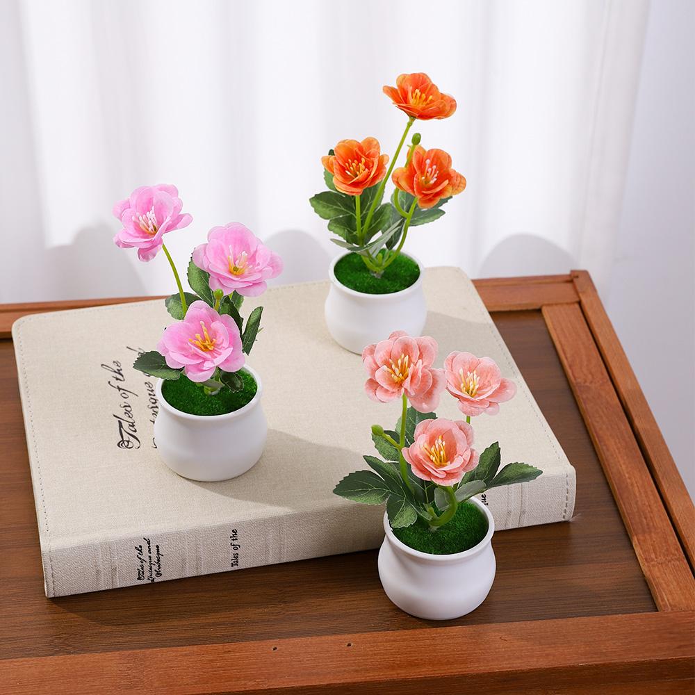 1Pcs Artificial Potted Plant Decoration 14cm Fake Plant Ornament for Home Table Bedroom Decor DIY Crafts Ornament Accessories