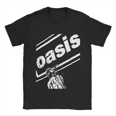 Unisexové tričko Oasis Hipster bavlněné tričko s krátkým rukávem s potiskem rockové kapely s kulatým výstřihem top nadměrná velikost svršek oblečení