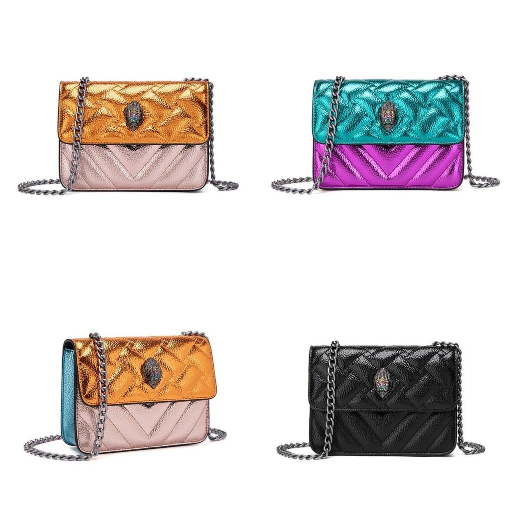 Fashion Color Blocked Eagle Head Decoration Women Casual Shoulder Chain Bag For Daily Use