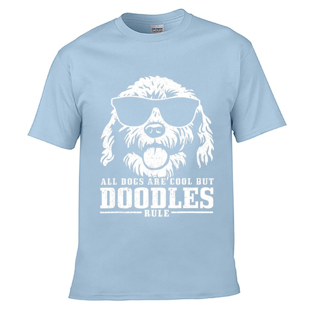 All Dogs Are Cool But Doodles Rule Solid Washed Vintage Tee Distressed Loose