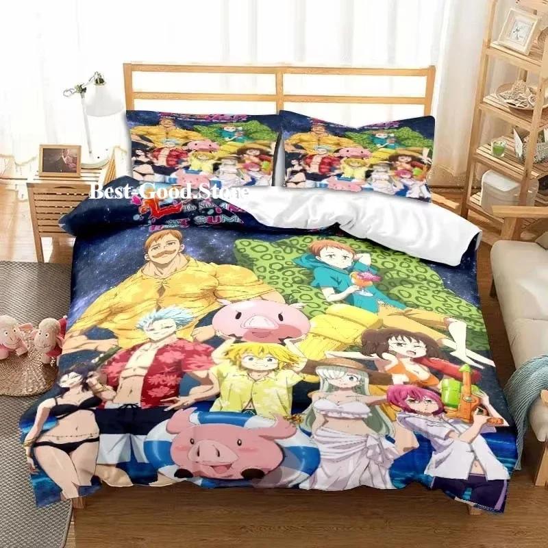 

Comforter New Anime The Seven Deadly Sins All Season Twin Bedding Set Printed Bed Set With Bed Soft Single Double Comforter (quilt)-EU Single(135*200cm)3pcs