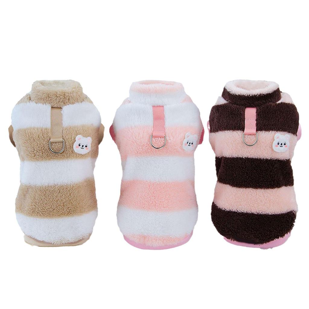 Fleece Dog Coat Photo Props Clothing for Small Medium Dogs Cold Weather with D Ring for Park Parties Walking Training Picnics