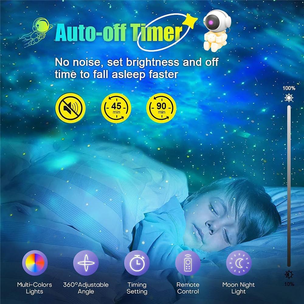LED Astronaut Starry Sky Projector Remote Control Night Light 360 Rotating Nebula Projector Lamp Bedroom Decoration Kids Gift