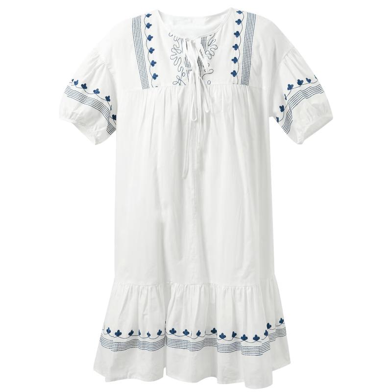 SanCai Summer Embroidered A-Line Mini Dress