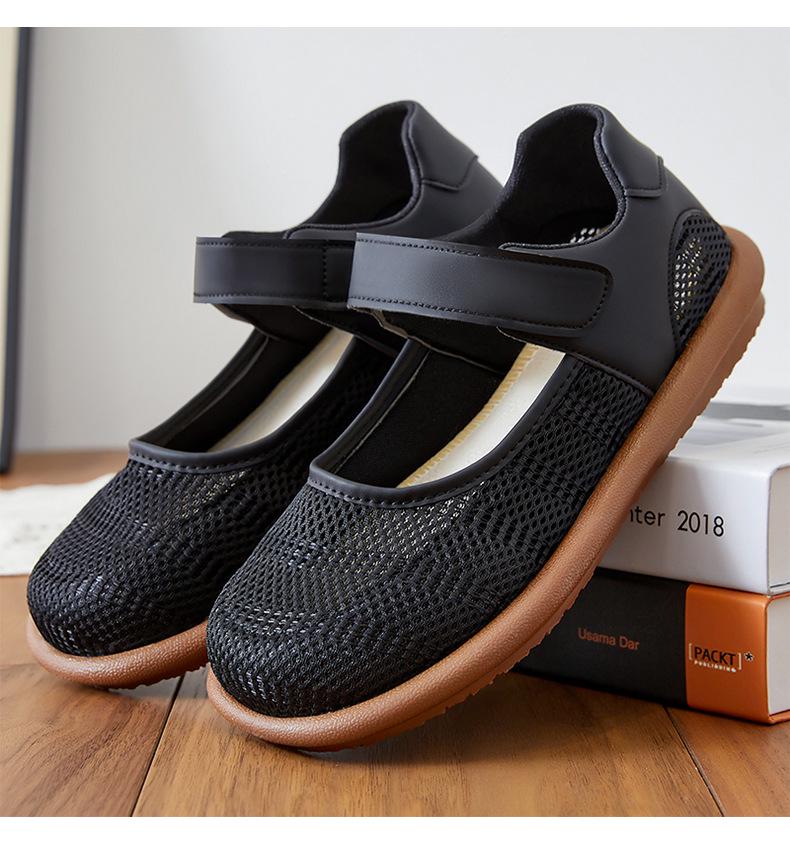 Breathable Summer Footwear for Elderly Women – Comfortable, Soft Sole Casual Shoes