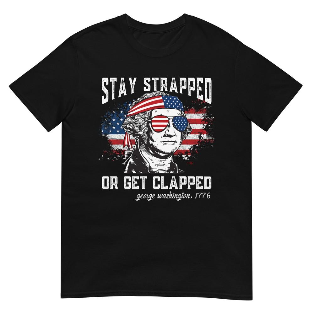 Будь начеку или получи по щам Джордж Вашингтон Футболка на 4 июля 4XL