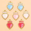 17x26mm Gold & Enamel Stainless Steel Crown Heart Pendants - 4 Colors for Retro Necklace/Bracelet Charms