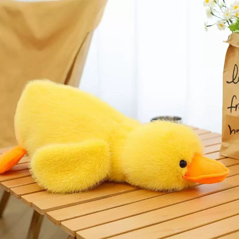 

Cute fried yellow duck doll plush toy lying duck doll children s throw pillow soothing doll birthday gift 65cm жовтий