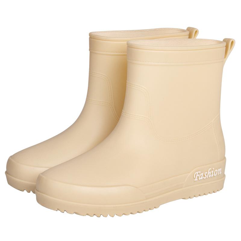 Water shoes Japanese rain shoes women's short tube beautiful medium and low tube rain boots fashionable half tube rubber shoes