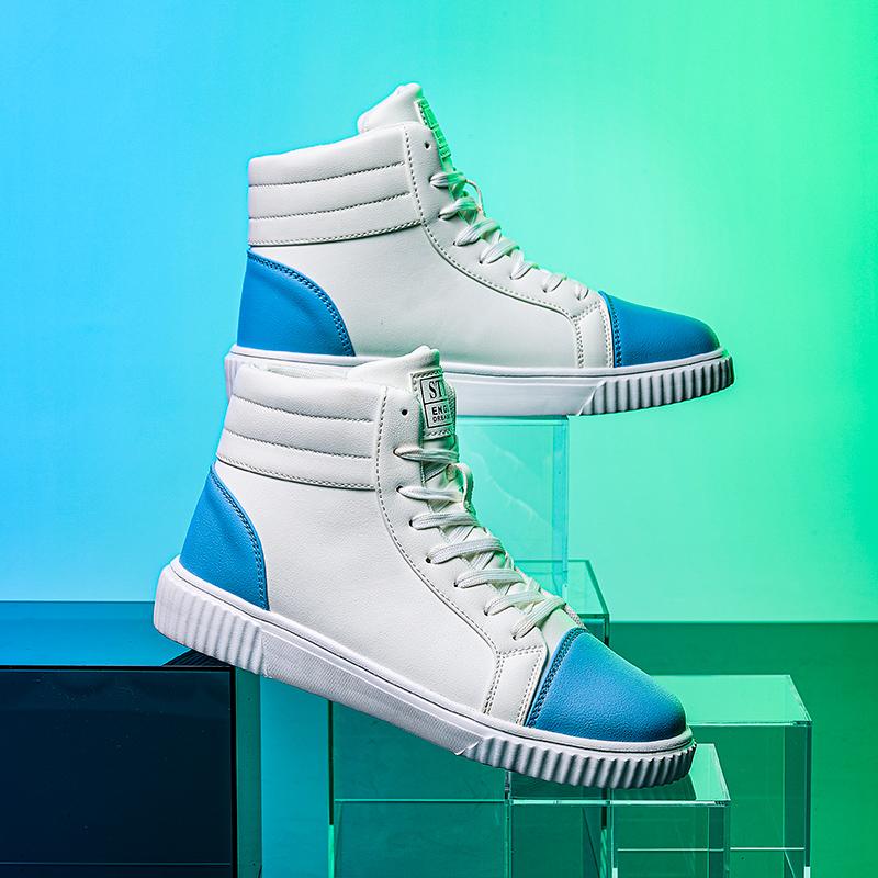 

Высокие новые осенне-зимние повседневные спортивные туфли на шнуровке для мужчин и женщин, легкие прогулочные туфли белого цвета 36