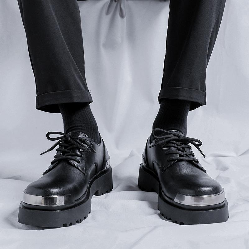 Fashion Lace-Up Comfortable Oxfords Footwear 2024 New Classic Thick Bottom Shoes Leather Dress Casual Shoes Men Business Male Shoes