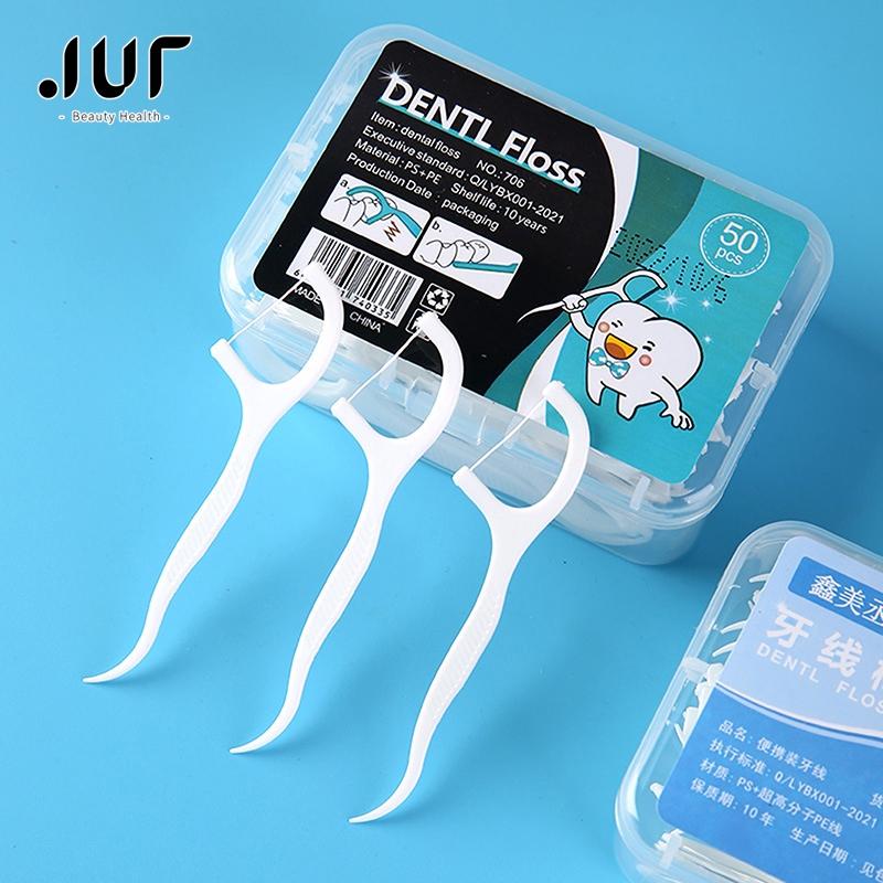 20/50/100PCS Disposable Interdental Brush Dental Floss Pick Dental Floss Toothpicks Teeth Stick Tooth Cleaning