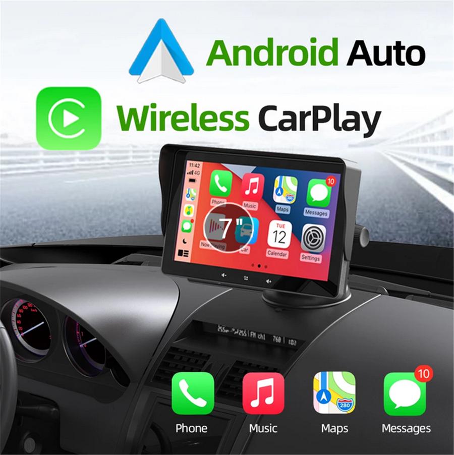 Universal 7''Screen For Wireless Carplay Android Auto Car Radio Player Stereo