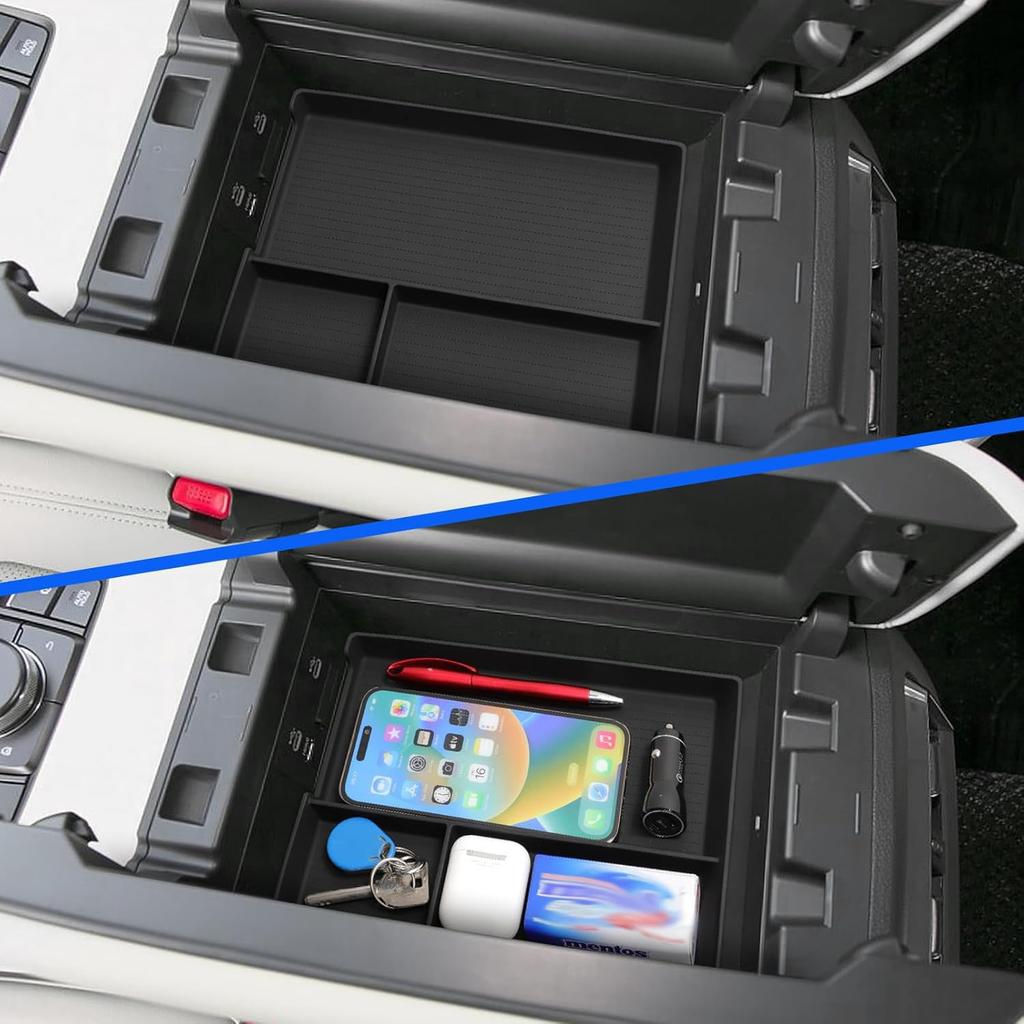 ZUNDUO Console Box for Mazda Center Console Storage Easy ABS No Interior Black CX-80 (Models R6.10-Present) - Console, KL3P, KL3R3P, KL5S3P, Tray,