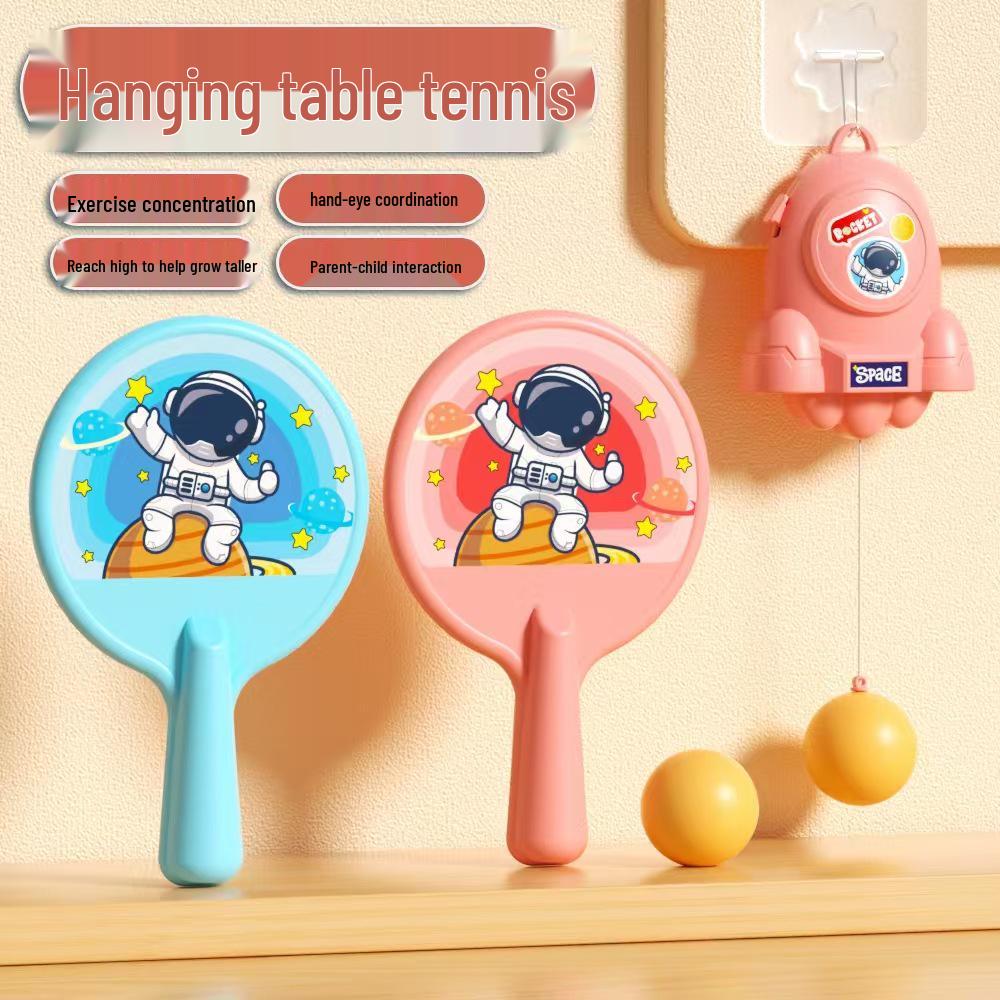 Indoor Table Tennis Trainer for Kids and Parents - Interactive Racket Toy for Hand-Eye Coordination