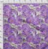 oneOone Cotton Flex Medium Purple Fabric Leaves & Lotus Floral Sewing Fabric By The Yard Printed Diy Clothing Sewing Supplies 40 Inch