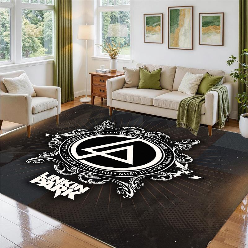 Linkin Park Design Crystal Velvet Rug Soft Decorative Mat for Bedroom Entrance