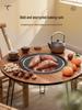 Foldable Round Outdoor Table for Tea & BBQ, Perfect for Snow Camping & Courtyard