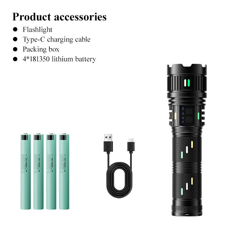 

Сверхъяркие белые лазерные светодиодные фонарики, перезаряжаемые, дальнобойные, с зумом, тактический фонарь, для кемпинга на открытом воздухе, аварийный фонарь G400Y