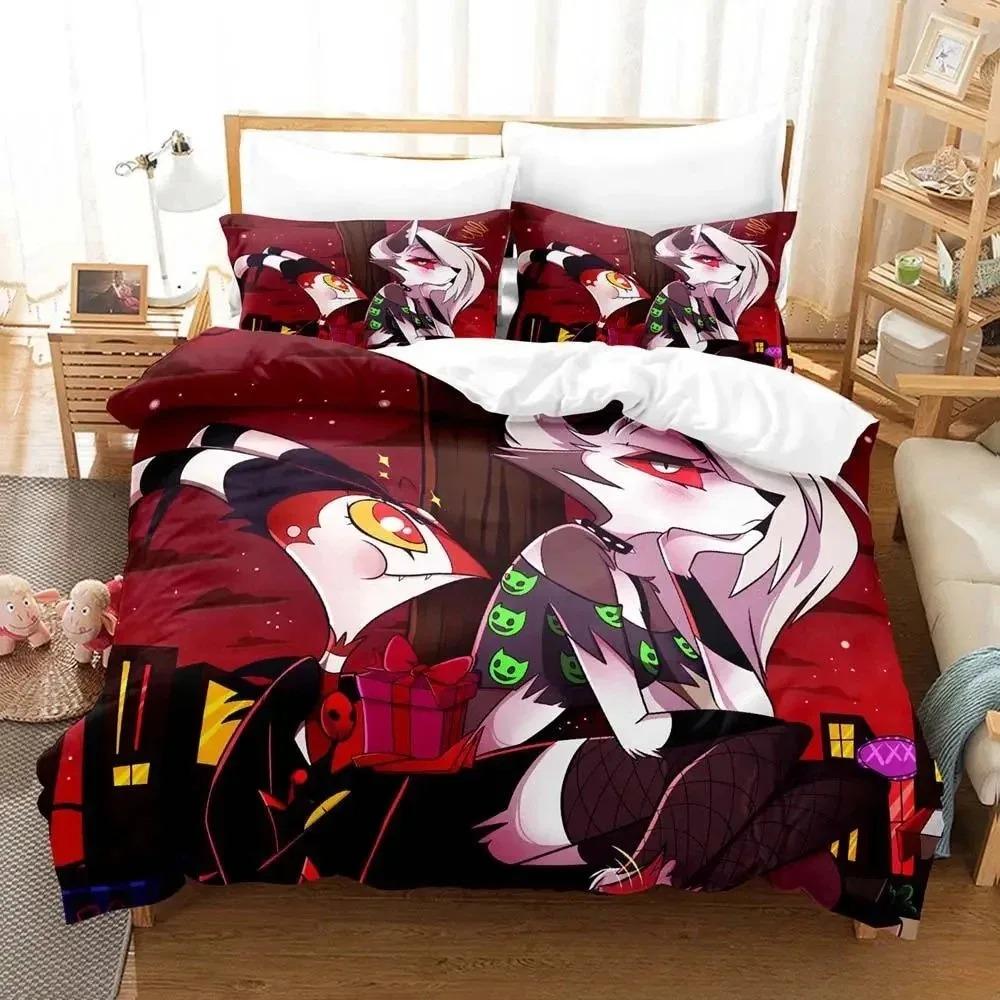 Fashion 3D Print Anime Loona Boss Bedding Set Cartoon Anime Three-Piece Set Adult Kid Bedroom Duvet Cover Sets Home Textiles