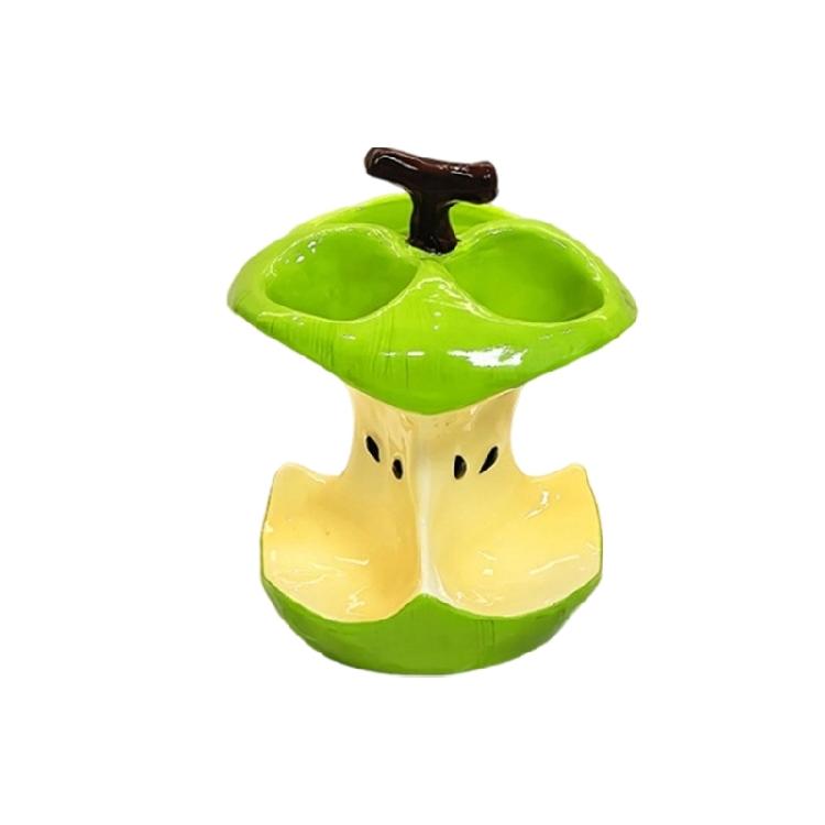 

Hygienic Ceramic Toothbrush Holders With 3 Slot Modern Fruit Core Shape Toothpaste Stand Bathroom Contertop Organizers