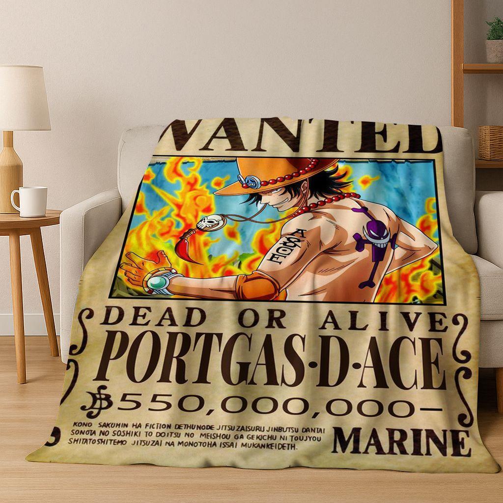 3D Japanischer Anime One PIECE-E Cartoon Flanelldecke Weiche Warme Überwurfdecke für Bett Schlafzimmer Wohnzimmer Reise Picknick Geschenk
