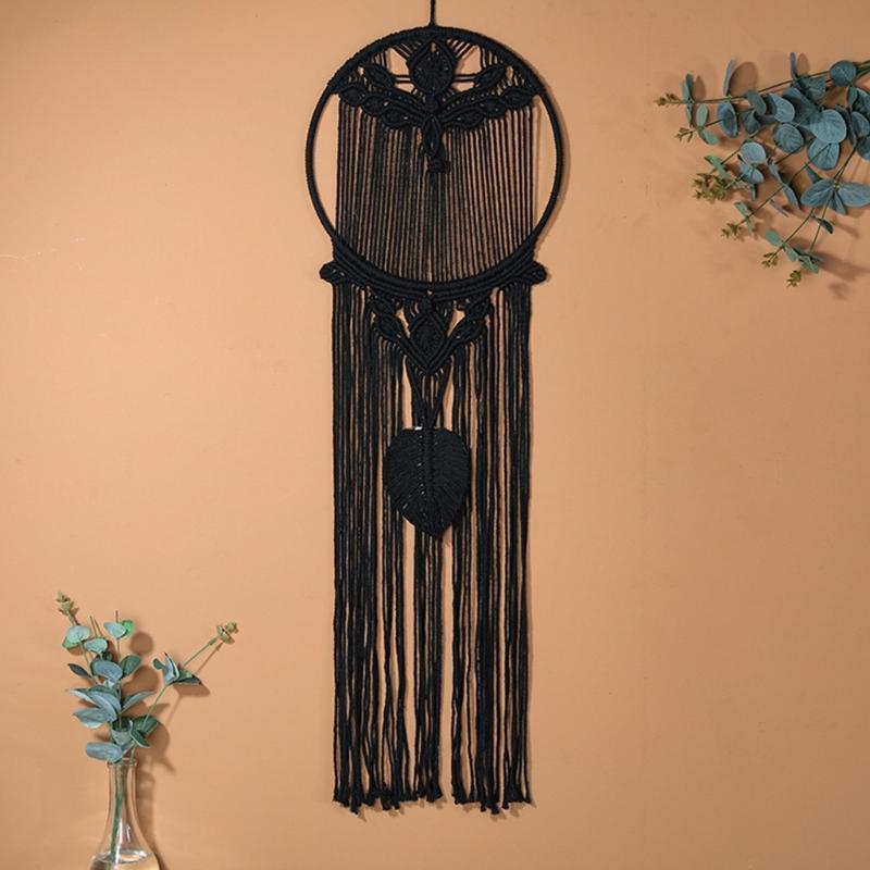 Macrame Woven Wall Hanging Leaf Tree Dream Catcher,Bohemian Handmade Room Hanging Tapestry,Wedding Decoration Crafts