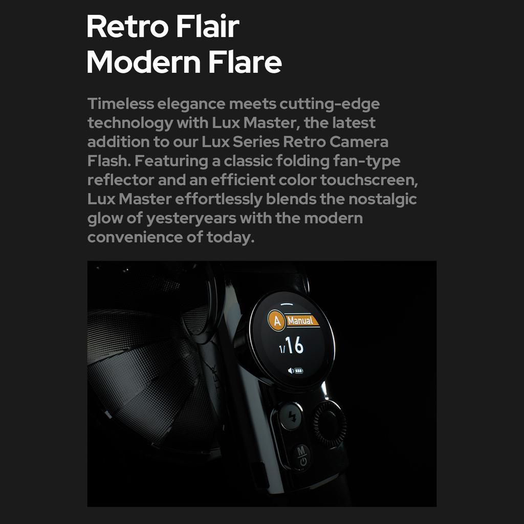 Godox Lux Master Retro Lampa Błyskowa do Aparatu GN25 Kolorowy Panel Dotykowy Bezprzewodowa Synchronizacja 2.4G TTL Automatyczna Lampa Błyskowa HSS