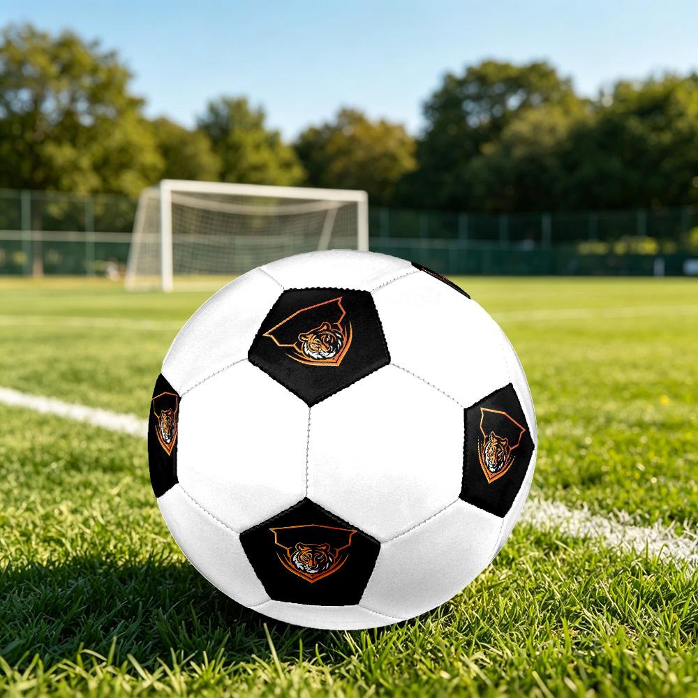 1PC Tiger Shield Emblem Soccer Ball Size 5 Football Machine Sewn Indoor/Outdoor Universal Football Surprise Collection N74
